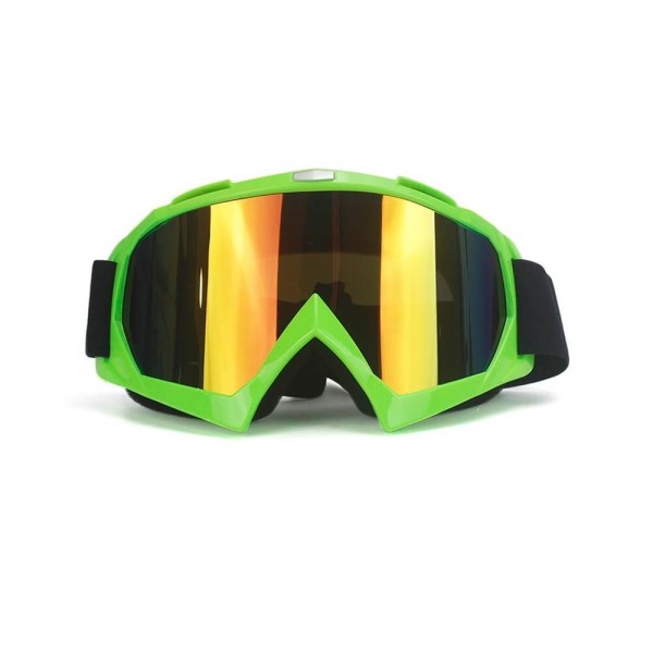 Ochelari unisex ski, snowboard si multe alte sporturi, rama verde - lentila multicolora, O1VM